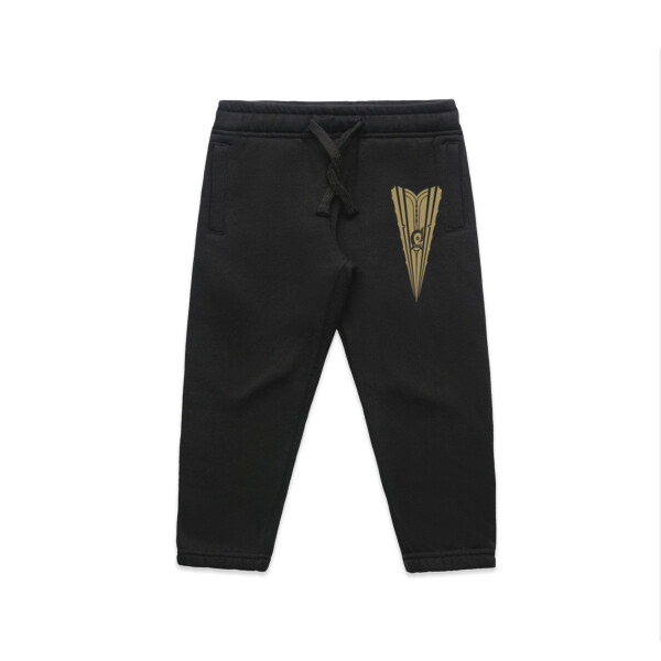 Rangatahi trackpants (gold print) Thumbnail